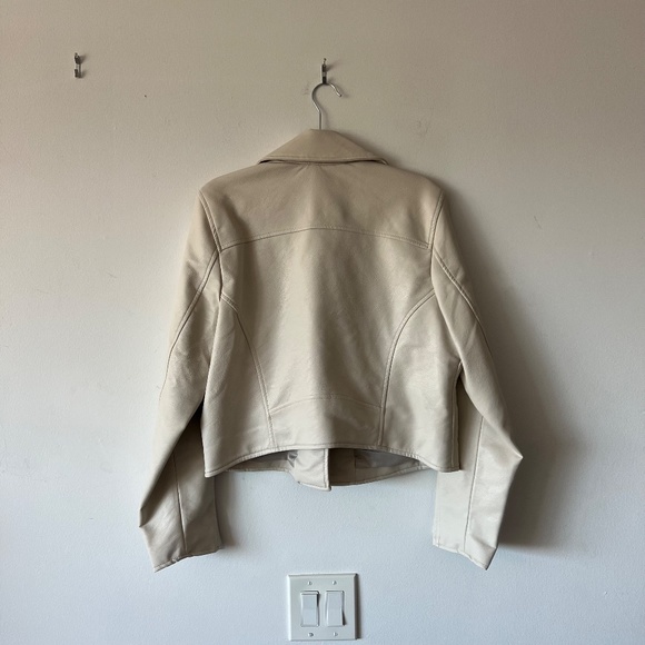 Abercrombie & Fitch Cream Faux Leather Jacket NWT size L - Picture 8 of 10